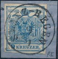 1850 9kr MP III. jó  szélekkel, lemezhibával / plate variety 'SZÁSZ-RÉGEN'