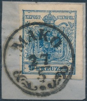 1850 9kr MP IIIb. jó / óriási szélekkel 'MAKO' Signed: Ferchenbauer