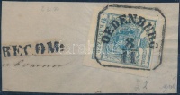 1850 9kr HP IIIa. teljes / óriási szélekkel 'OEDENBURG' + 'RECOM:'