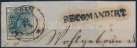1850 9kr HP II. teljes / szép szélekkel, alul papírránc / paper crease 'WARASDIN' + 'RECOMANDIRT'