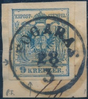 1850 9kr HP III. jó / szép szélekkel, lemezhibával / with plate variety 'FOGARAS'