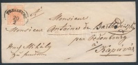 ~1852 Lemezhibás 3kr bélyeg levélen / 3kr with plate flaw on cover 'PRESSBURG' - 'KAPUVÁR'