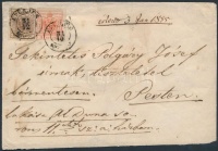 1854 3kr + 6kr levélen 'EPERJES' - 'PESTH'