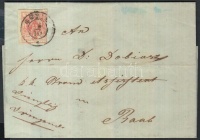 1854 3kr levélen 'GÖNYŐ' - 'RAAB'