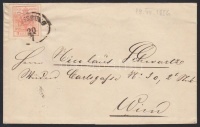 1856 3kr levélen '(PRE)SSBURG' - 'WIEN'