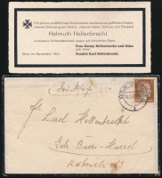 1944 A II. világháborúban ütközetben elhunyt 2 német katona gyászjelentése /
1944 Obituary of two German soldiers