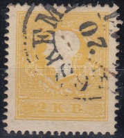 1858 2kr sötétsárga / dark yellow I. típus, élénk szín, friss nyomat / lively colour 'KECSKEM(ET)' Certificate, signed: Ferchenbauer