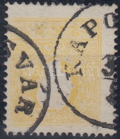 1858 2kr sárga / yellow II. elfogazva / shifted perforation 'KAPOSVÁR' Signed: Ferchenbauer