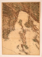 cca 1910 Pola és környéke vászon katonai térkép / Pola military map on canvas 40x40 cm