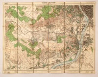 cca 1910 Budapest és Nagytétény környéke térkép vászonra kasírozva. 80x65 cm Szép állapotban