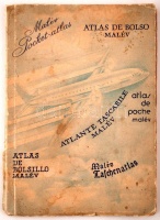 MALÉV zsebatlasz, több nyelven, betűrendes mutatóval, 40p