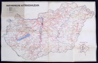 1953 Magyarország autóbuszhálózatának térképe. Hátoldalán  OTP Takarékbetét-könyv reklámnyomtatványa 42.2 x 66.5 cm