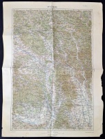 cca 1910 Kassa környékének katonai térképe 65x50 cm