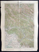 cca 1910 Ungvár katonai térképe 65x50 cm