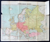 cca 1916 Európa Háború Térképe  + A Francia Háború Térképe szakadásokkal 54x43 cm