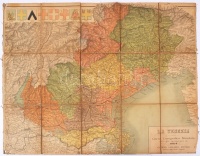 1904 Velence térképe vászonra kasírozva / Map of Venice on canvas 65×55 cm