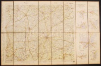 cca 1930 München és környéke vászon autóstérkép kiváló állapotban / München canvas automobile map in nice condition
