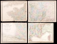 1861 E. Andriveau-Goujon: Franciaország nagyméretű térképe színezett acélmetszet /
1861 E. Andriveau-Goujon: Huge etched map of France. 200x140 cm