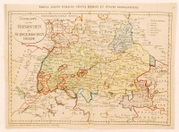 1799 Franz Müller: Postkarte von den Bayrischen und Schwaebischen Kreise (Tabula cursus circuli Bavarici et Suevici repraesentans), Bajorország térképe. Színezett rézmetszet. 51x38 cm / 
<br/>1799 Map of Bavaria. Franz Müller. Colored