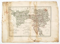 1835 Tirolis, Stájer Ország és Illyria Földképe, Karacs Ferentz, kissé viseltes állapotban, 46×33,5 cm/  1835 Tyrol, Styria and Illyria Earth Pictures map, Karacs Ferentz,slightly dirty, 46 × 33.5 cm