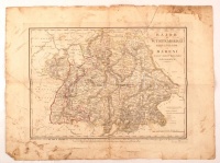 1835 Bajor és Würtembergi királyságok 'sa' Badeni Nagy Hertzegség földképe. Kissé viseltes, szakadt állapotban, 35x48cm/ 1835 Bavaria and Württemberg kingdoms 'and the' earth picture of the Grand Duchy of Baden. Slightly worn, 35x48cm