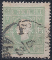 1858 3kr zöld / green 'P(ESTH) / Abe(nds)'