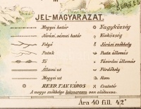 cca 1900 Hatschek Ignác: Szolnok Doboka vármegye közigazgatási térképe. Lithografált, grafikus. / Litho map of a Transylvanian county 27x39 cm