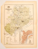 Csongrád  megye térképe, Gönczy Pál - Kogutowicz Manó: Magyarország megyéinek kézi atlasza. Tervezte: - -, rajzolta: - - Bp. (1890.) Posner Károly Lajos és fia. Sarok levágva, 56x45cm