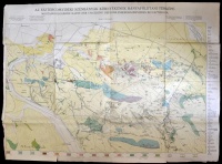 cca 1910 Az esztergomi szénbányák környékének bányaföldtani térképe, 1:75.000, kissé viseltes szélekkel, 87x120cm