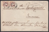 1858 2x5kr II. + 2x10kr II. ajánlott levélen / on registered cover 'LUGOS' - 'TEMESVAR'. Signed: Ferchenbauer, Kessler