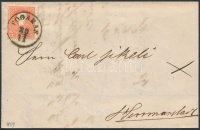 1859 5kr II. levélen teljes tartalommal / on cover with full content 'FOGARAS' - 'HERMANNSTADT / Mittags'