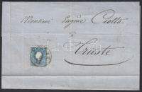 ~1860 15kr II. levélen 'SISSEK' - 'AGRAM' - 'TRIEST'