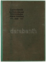 Zeitschrift des Deutschen und Österreichisen Alpenverein. 1920. Innsbruck, 1920. Verlag des D. und Ö. Alpenvereins. Nagyon sok képpel. Modern egészvászon kötésben, szép állapotban / With many illustrations, in modern full linen binding, in