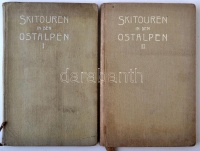 Biendl, Hans (Hrsg.) und Alfred v. Radio-Radis: Skitouren in den Ostalpen. Band I. II. 
Wien, 1906. Adolf Holzhausen, Egészvászon kötésben / In painted full linen binding