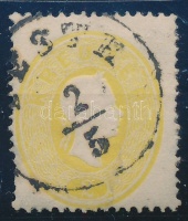 1861 2kr sárga / yellow 'PESTH' (nincs leáztatva, alul kis szakadás / small tear below)
