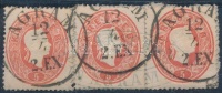 1861 3 x 5kr 'AGRAM / 2.EX'