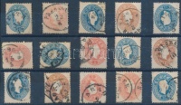 1861 15 db bélyeg olvasható / szép bélyegzések, vegyes minőség / 15 stamps readable or nice cancellations, mixed quality