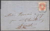 ~1861 5kr levélen 'FIUME' - 'TRIEST'