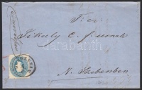 1862 15kr levélen 'DEBRECZIN' - 'HERMANNSTADT'