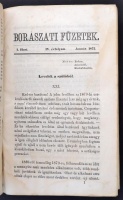 Borászati Füzetek. Szerkeszti és kiadja Dr. Entz Ferencz. Teljes, hiánytalan IV. évfolyam. Pest, 1872, Kocsi Sándor ny. 762+IV p. Korabeli kopottas félvászonkötésben.