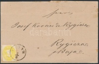 1863 2kr nyomtatványon 'PESTH' - 'BAJA' - Rigyice