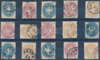 1863 15 db bélyeg olvasható / szép bélyegzésekkel, vegyes minőség / 15 stamps with nice or readable cancellations, mixed quality