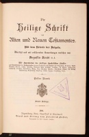 Kétnyelvű, latin-német nyelvű Biblia, német nyelvű kommentárokkal. - Biblia Sacra / Die Heilige Schrift des Alten und Neuen Testamentes. Mit dem Urtexte der Vulgata übersetzt und mit erklärenden Anmerkungen versehen von Augustin Arndt. Mit