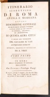 Vasi, Mariano: Itinerario istruttivo di Roma. antica e moderna ovvero descrizione generale dei monumenti antichi e moderni ... Riveduta, corretta ed accresciuta da A. Nibby. I.-II. Rom, 1818. Stamperia de Romanis, 47 metszettel és két metszett,