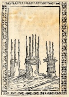 Bussato [Bussatti] da Ravenna, Marco: Giardino di agricoltura. Venezia, 1592, Giovanni Fiorina. Olasz nyelvű mezőgazdasági traktátus, első kiadás. Papír, többféle (feltehetőleg észak-itáliai) vízjellel, 59 folio (ebből 53 számozott),