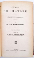 Cicero: De oratore, für den Schulgebrauch, erklärt von Karl Wilhelm Piderit. Lepizig und Berlin, 1878, Teubner. Korabeli félvászonkötésben.