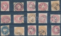 1864 15 db bélyeg olvasható / szép bélyegzésekkel, vegyes minőség / 15 stamps with nice or readable cancellations, mixed quality
