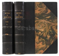 Pascal, Blaise: Oeuvres de - -. Tome I. et II. Nouvelle edition... par M. Prosper Faugere. (Les Grands Écrivains de la France) Paris, 1886-1895, Librairie Hachette. Korabeli félbőr kötésben, felül aranyozott élmetszéssel, kisebb kopásokat