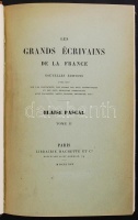 Pascal, Blaise: Oeuvres de - -. Tome I. et II. Nouvelle edition... par M. Prosper Faugere. (Les Grands Écrivains de la France) Paris, 1886-1895, Librairie Hachette. Korabeli félbőr kötésben, felül aranyozott élmetszéssel, kisebb kopásokat