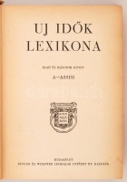 Új idők lexikona I.-XXIV. kötet. 12 kötetbe kötve. Komplett!, Bp., 1936-42, Signer és Wolfner Irodalmi intézet, Egységes, aranyozott kiadói egészvászon kötésben. Az egyik kötet fedőborítója hiányzik, egyébként jó állapotban.